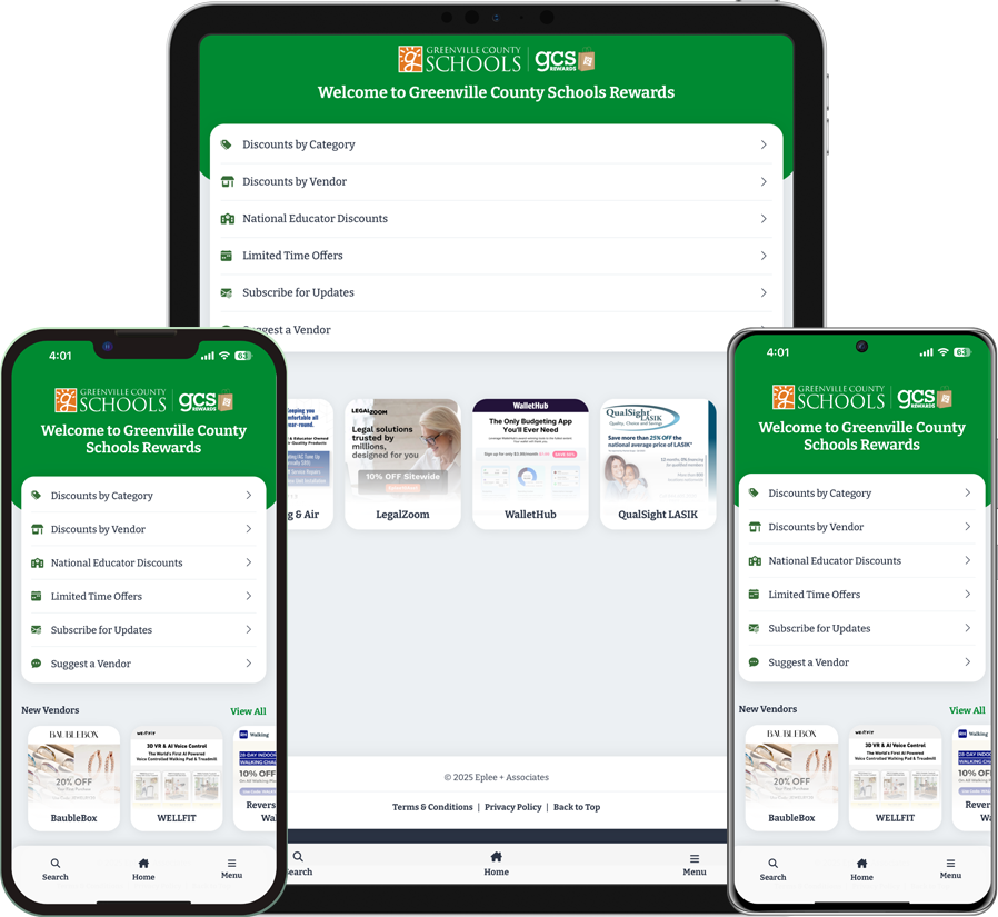 GCS Rewards Mobile App Screenshots